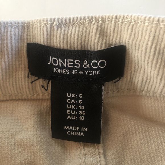 Jones New York Women's Skirt Tan Pocket Button Front Corduroy Size 6 - Picture 4 of 10